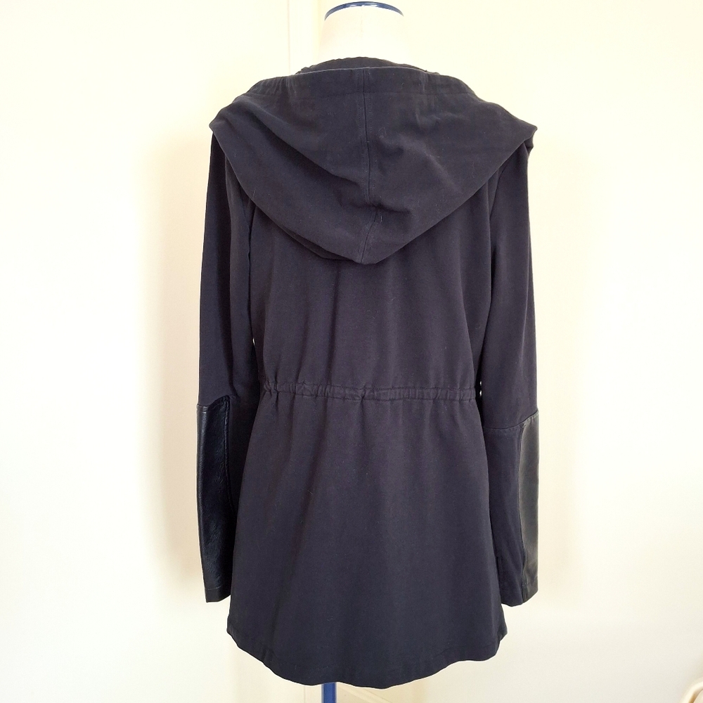 Blanc Noir Black Traveler Hooded Wrap Jacket Size L - Picture 6 of 10